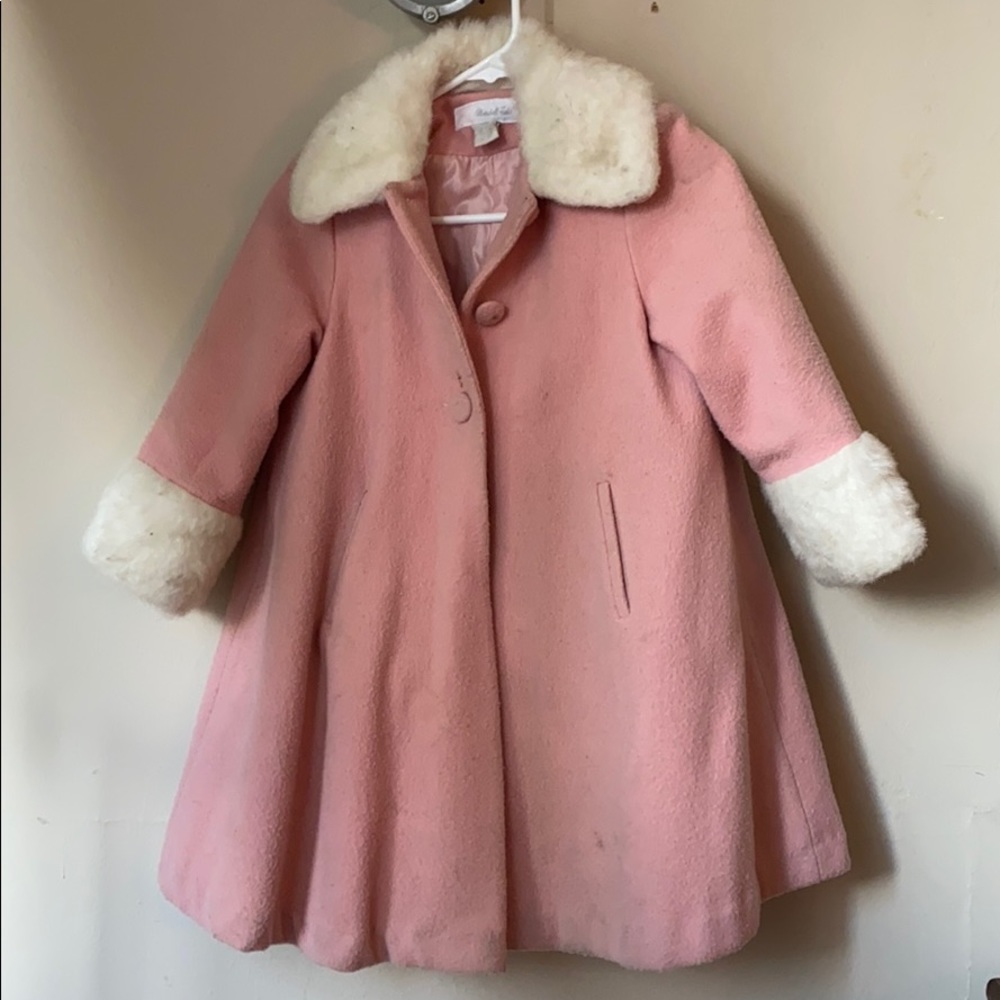 Vintage pink kids pea coat
